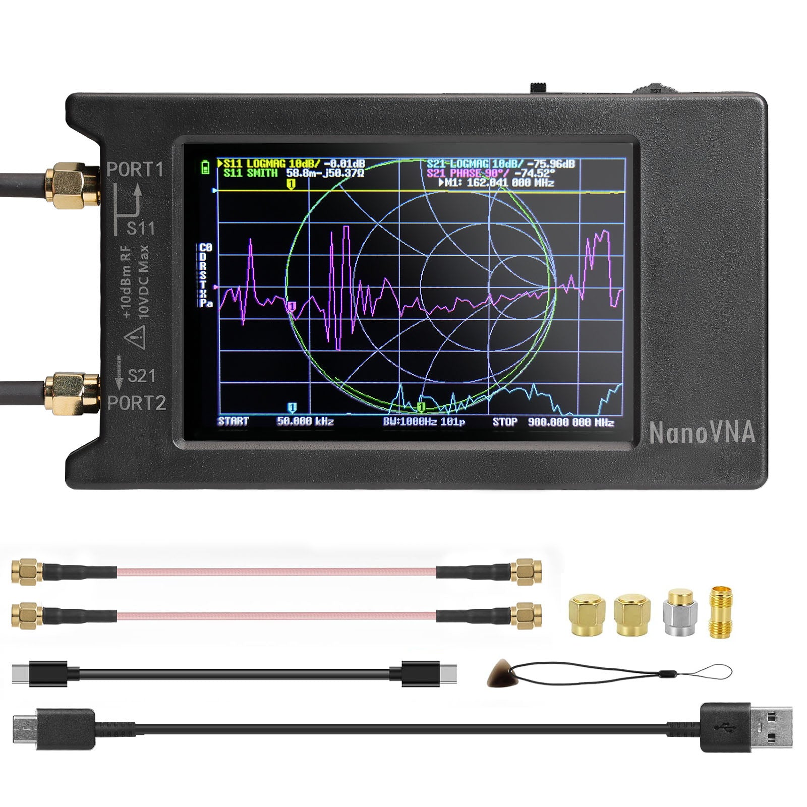 Frequentieanalysator, 10k-1,5 GHz NanovNA-H4 4 inch vectornetwerkanalysator HF VHF UHF-antenneanalyzer V4.3 met SD-kaartsleuf Signaal Generator Frequentieanalysator, 10k-1,5 GHz NanovNA-H4 4 inch vectornetwerkanalysator HF VHF UHF-antenneanalyzer V4.3 met SD-kaartsleuf Signaal Generator