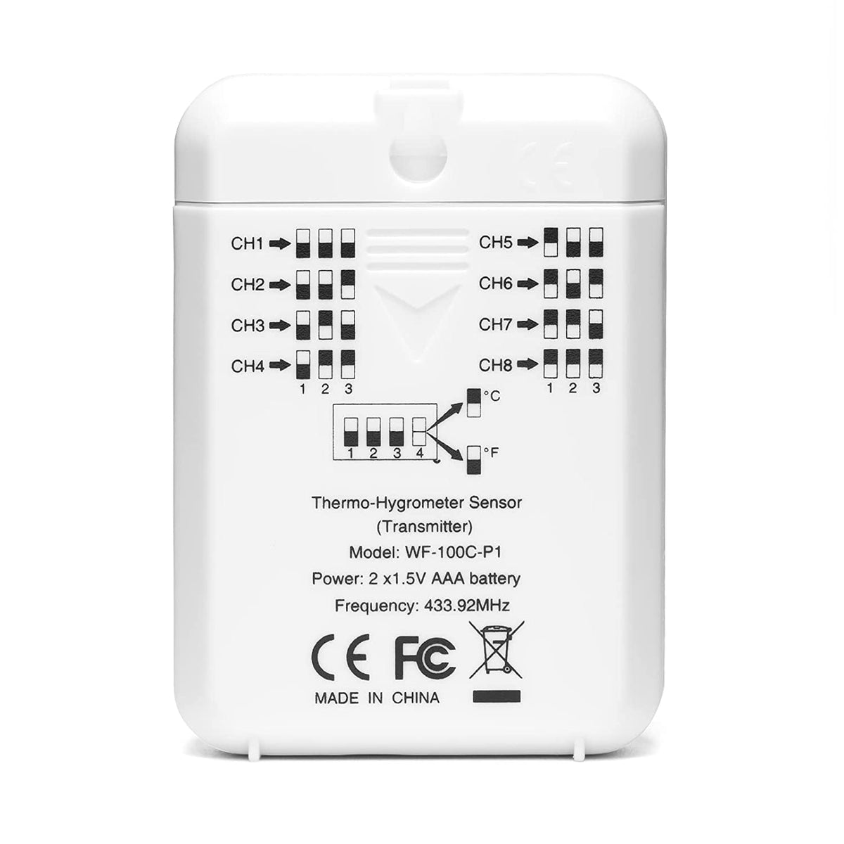 Raddy WF-50 Station météo sans fil, thermomètre et hygromètre d'intérieur et d'extérieur
