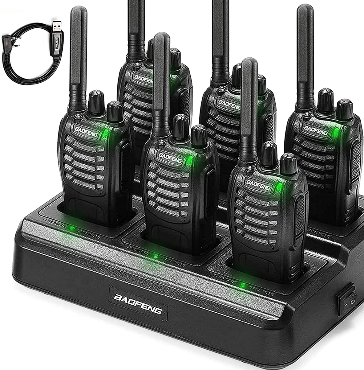 BAOFENG BF-88ST [6 Packs] with Six-way Charger  Cable USB Charging–  Radioddity