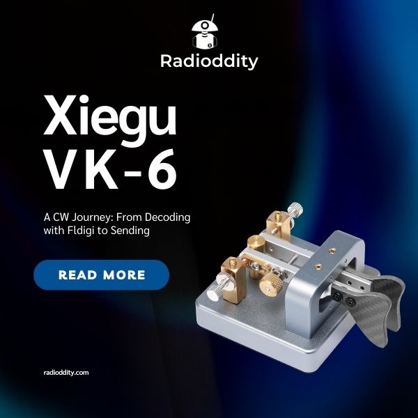 Xiegu VK-6 iambic Morse code paddle - all-metal construction with 3.5mm cable