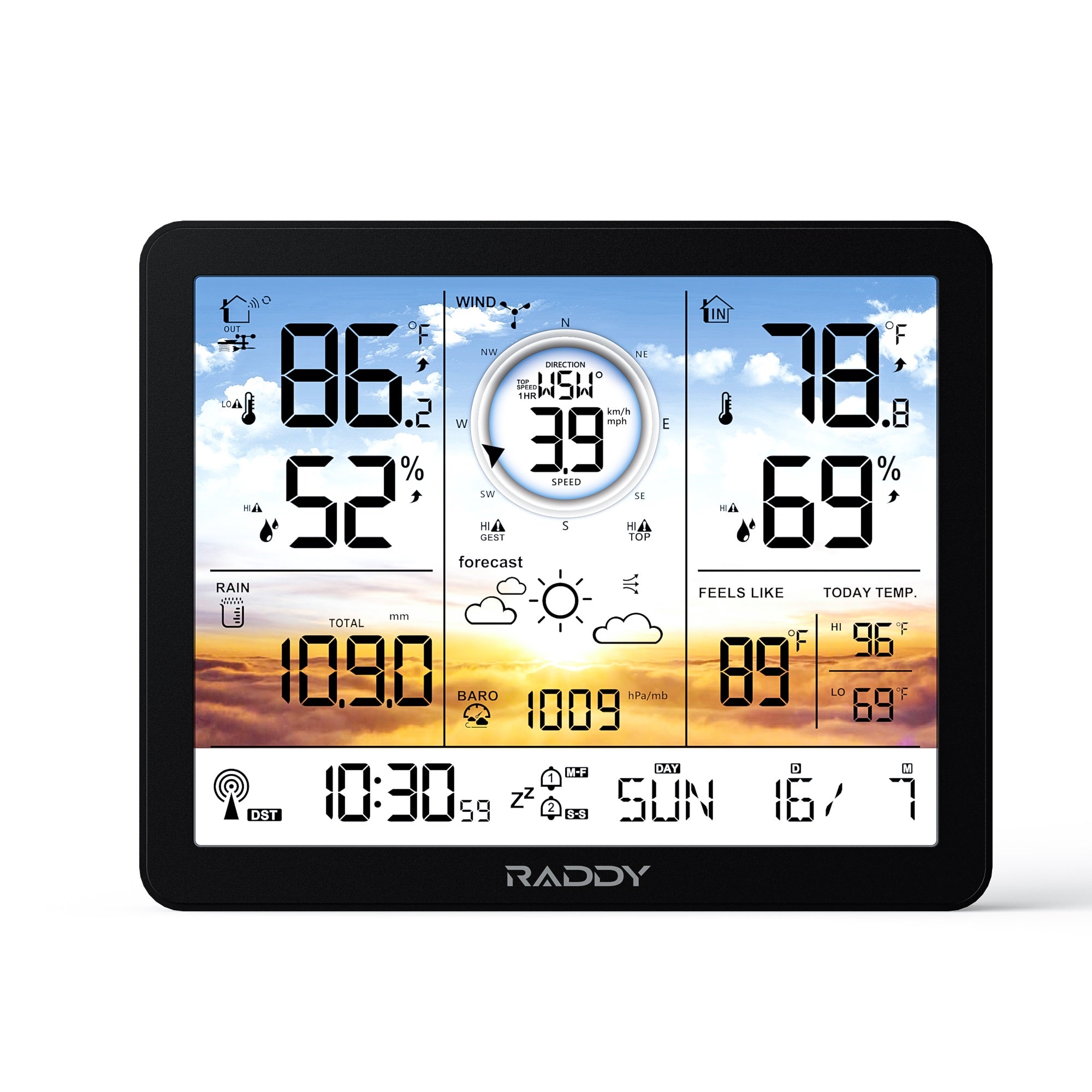 Raddy VP7/AG7 Weather Station | Wireless Thermometer | Color Screen ...