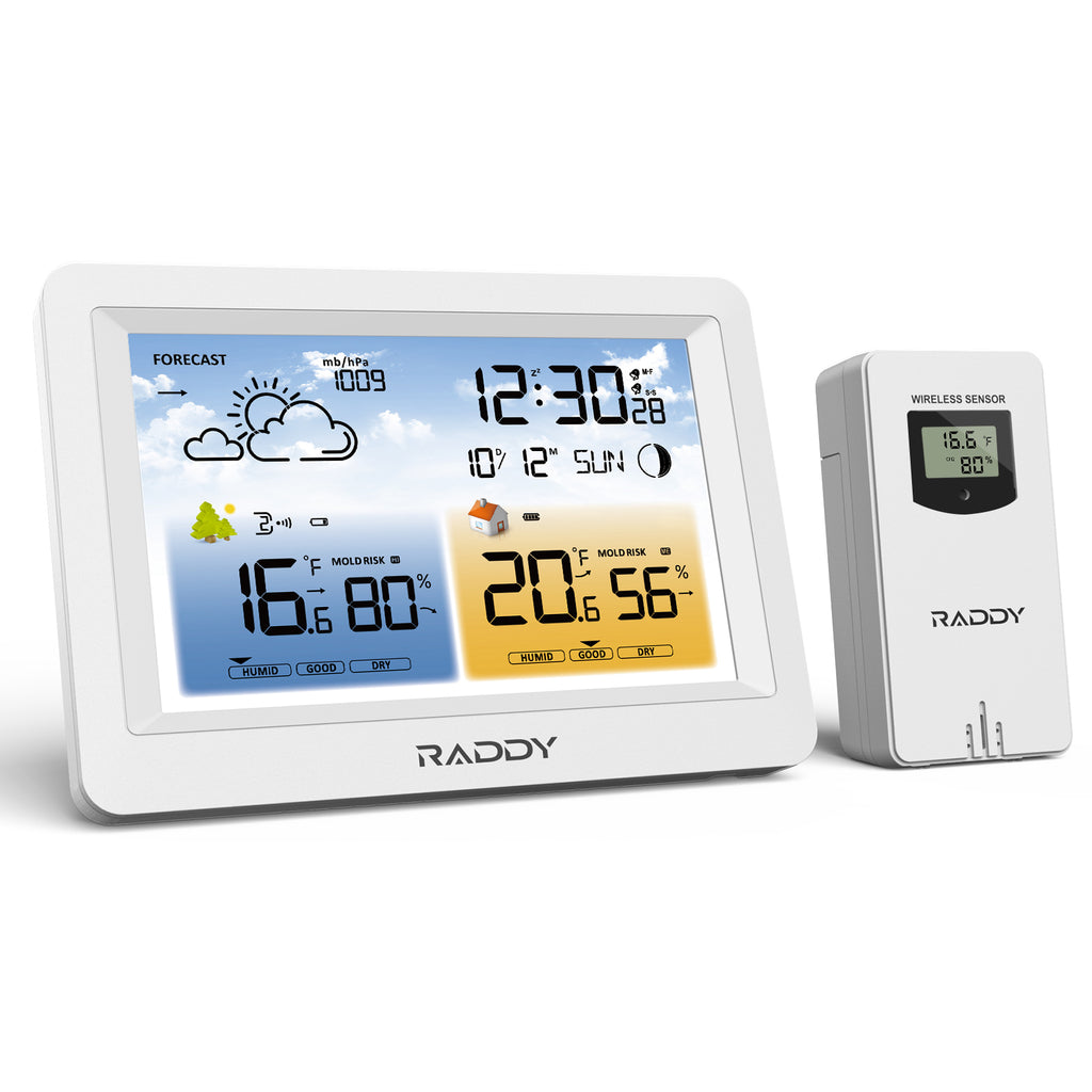 Raddy WM6 Weather Station, Wireless Thermometer Hygrometer