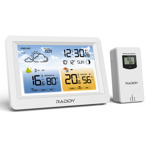 Raddy Weather Station Wireless Indoor Outdoor Thermometer