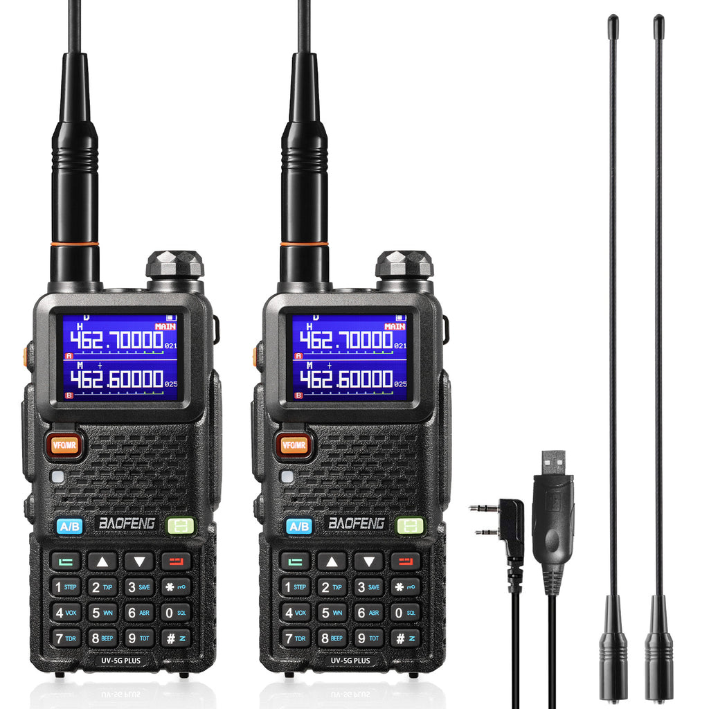 Baofeng UV-5G Plus GMRS Radio | 5W | 2500mAh USB-C Battery | Frequency Copy  | 999 CH | NOAA