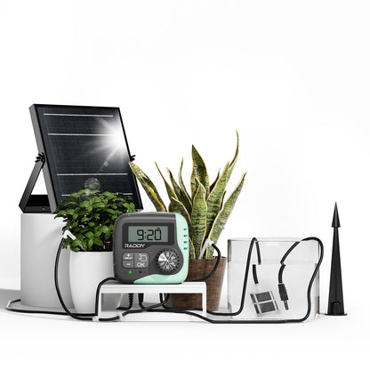 house plant auto watering Raddy WS-1 Solar Drip Irrigation Kit | Automatic Plant Watering