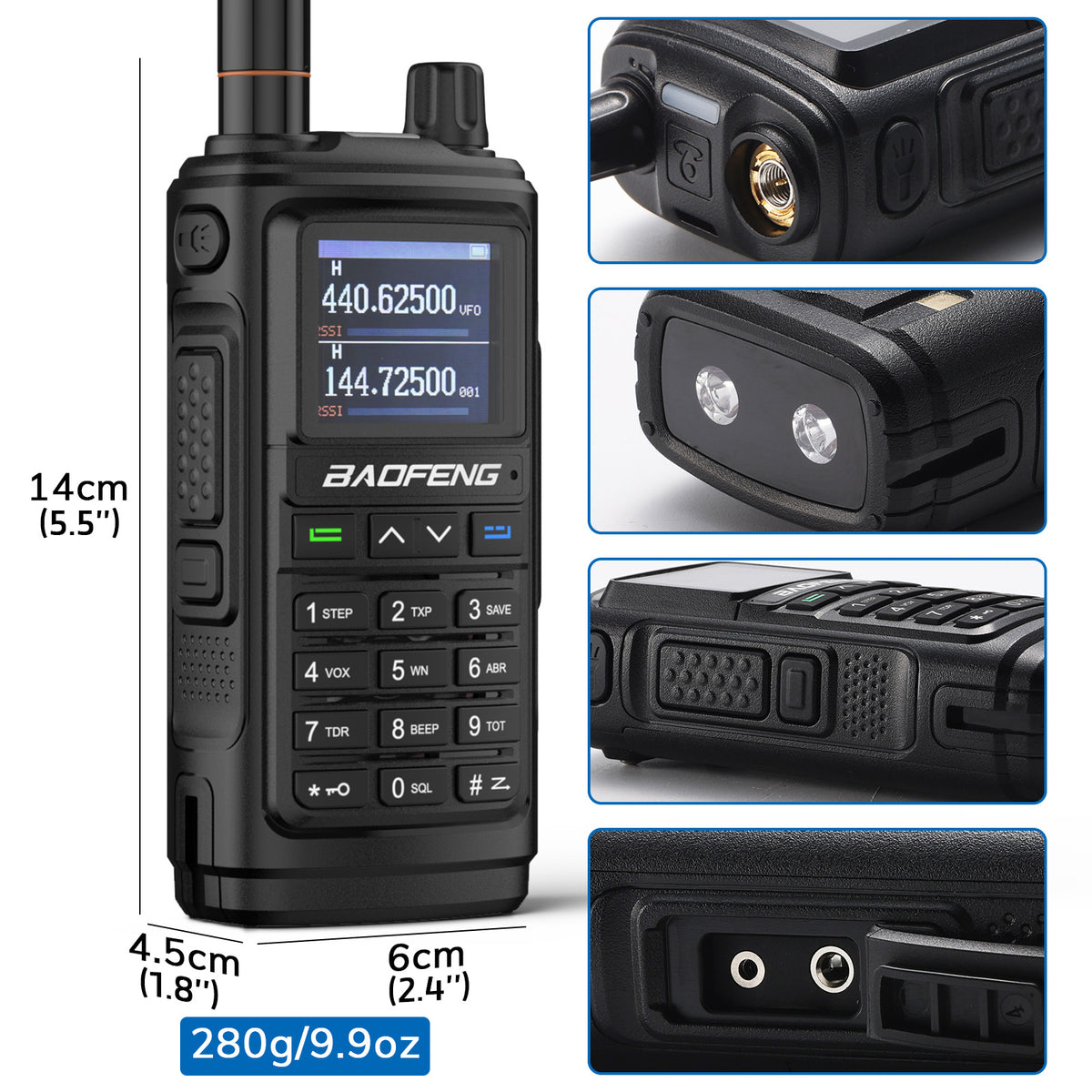 Walkie Talkie BAOFENG UV-17R Dual Band 144-146/430-440 MHz - Con Batteria 1800mAh, LCD