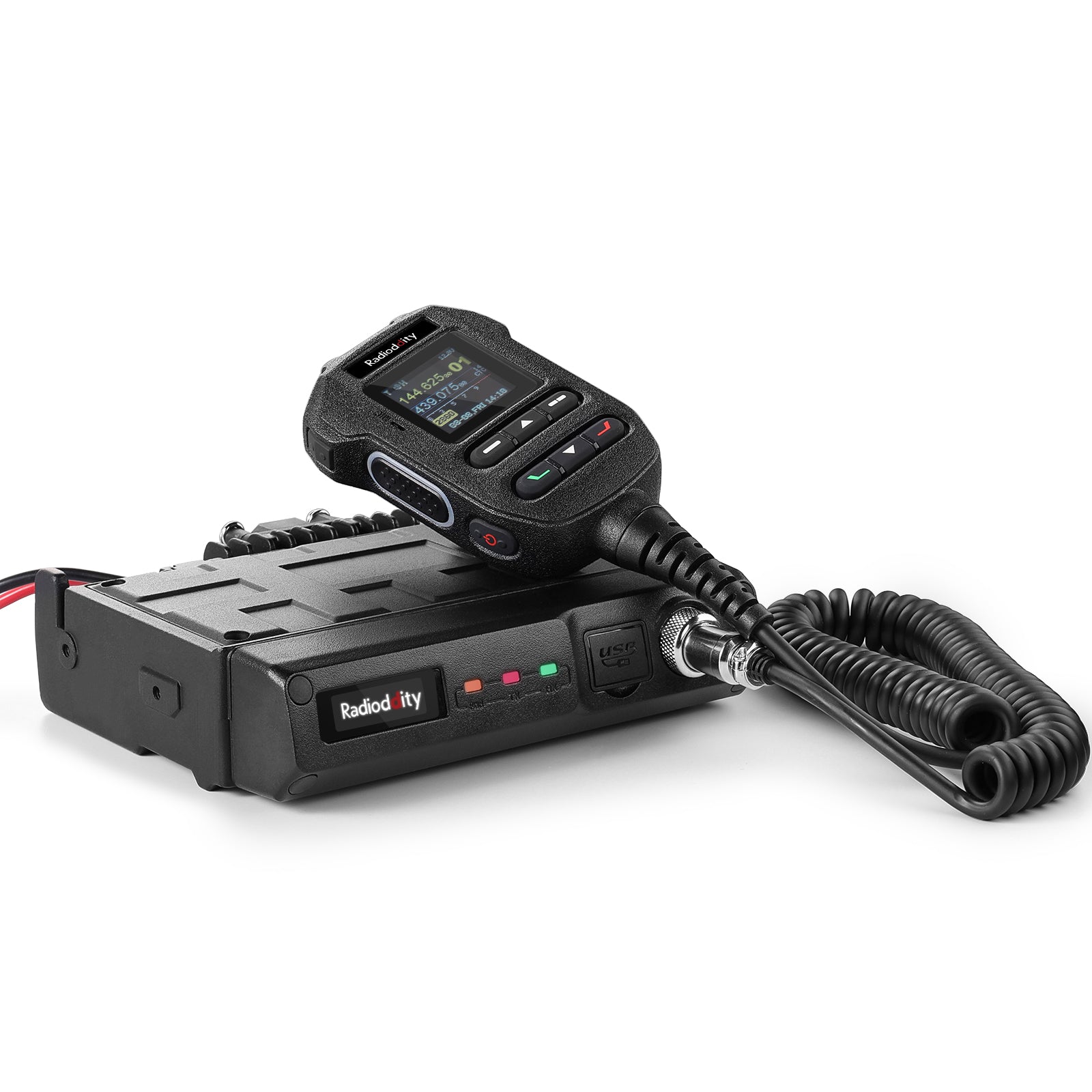 Radioddity DB50-B Mini Mobile Radio | 50W | GPS & APRS | Multi-band TX & RX | Bluetooth KISS TNC & APP Program | All-in-one MIC with Display - Radioddity