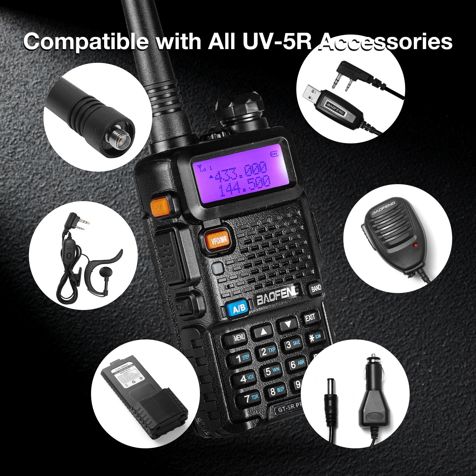 BAOFENG GT-5R Walkie Talkie, Radio Dual Band Per 144 146 430 647286