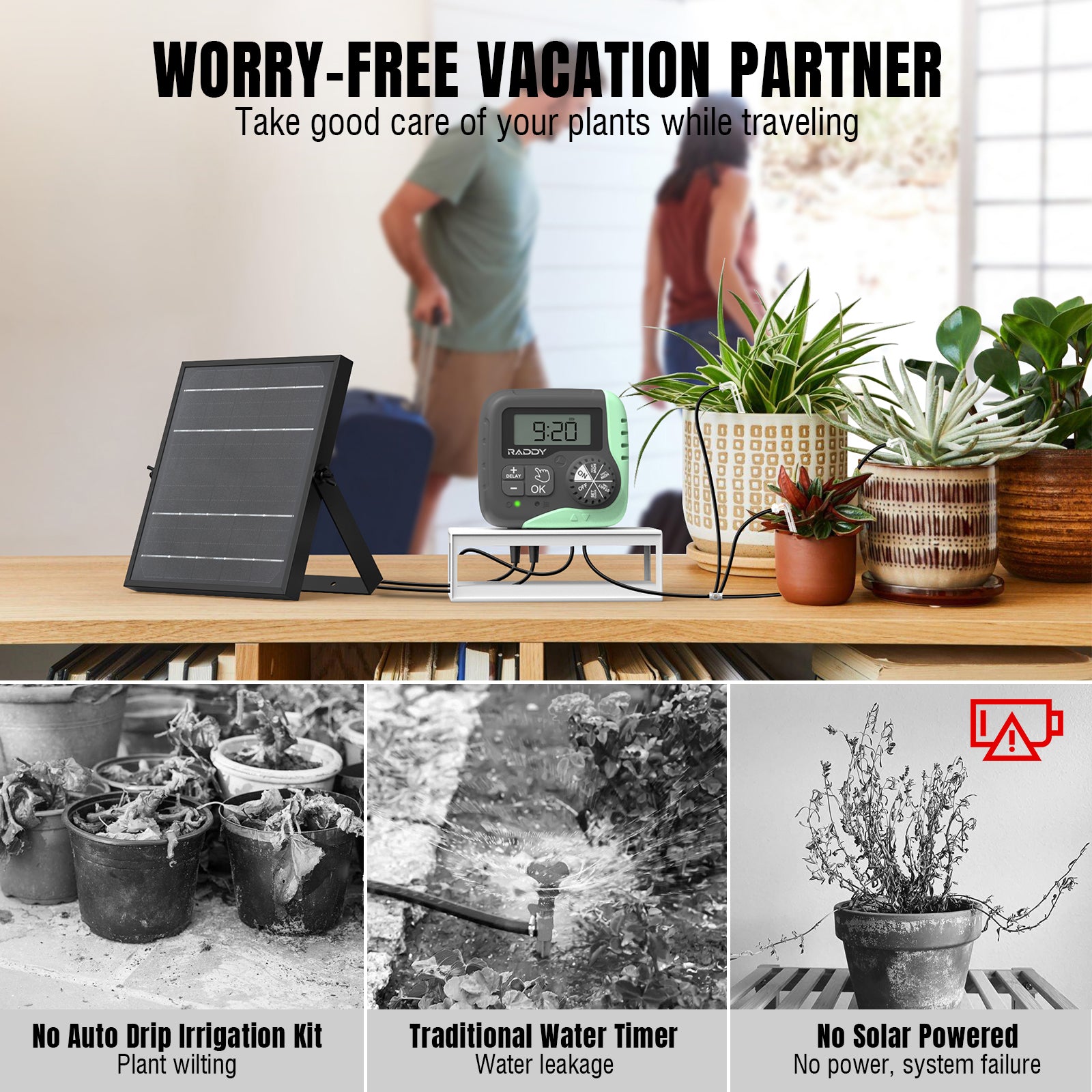 smart watering system for indoor plants WS-1 Solar Drip Irrigation Kit EU