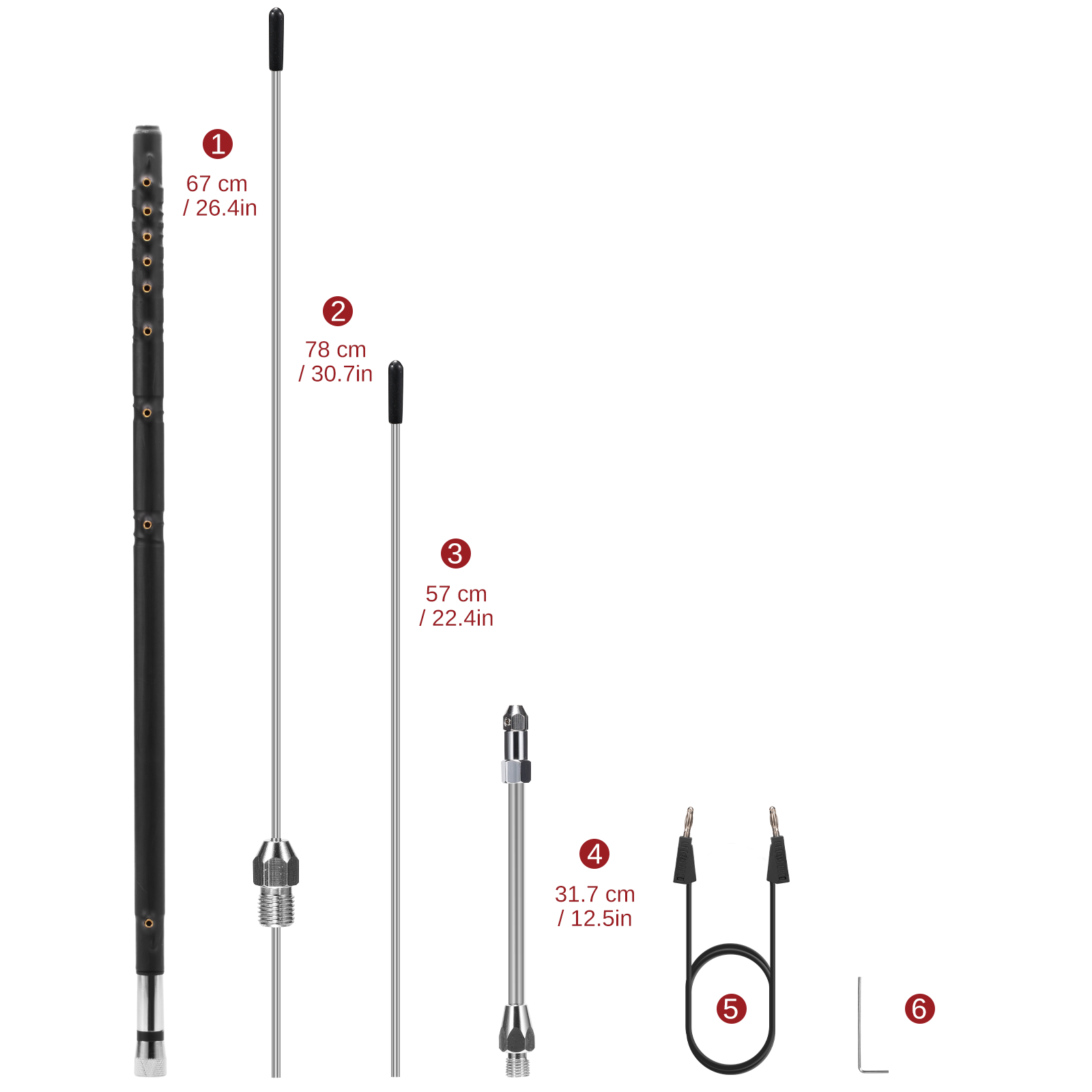 Radioddity HF-008 Portable Telescopic Antenna | VHF/HF(6M-80M) | 3.5-50MHz | SWR 1.0-1.5 | PL-259/SL16-K Interface Radioddity HF-008 Portable Telescopic Antenna | VHF/HF(6M-80M) | 3.5-50MHz | SWR 1.0-1.5 | PL-259/SL16-K Interface
