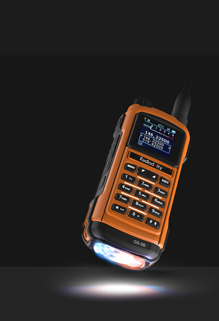 Radioddity GS-5B Radio | Dual PTT | Bluetooth Programming | 5W Analog