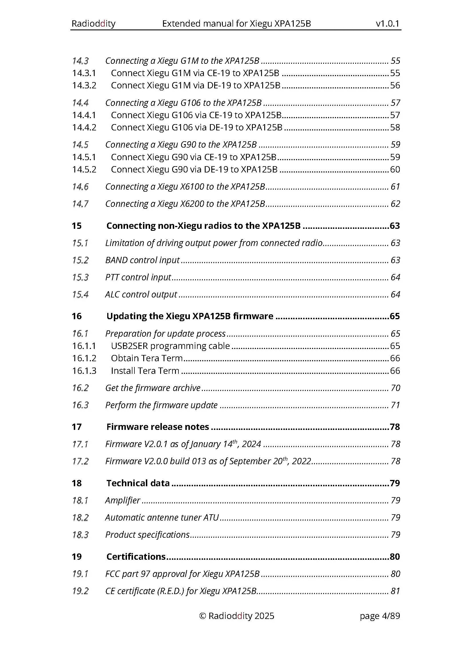 [eBook] Radioddity Extended Manual for Xiegu XPA125B - Radioddity