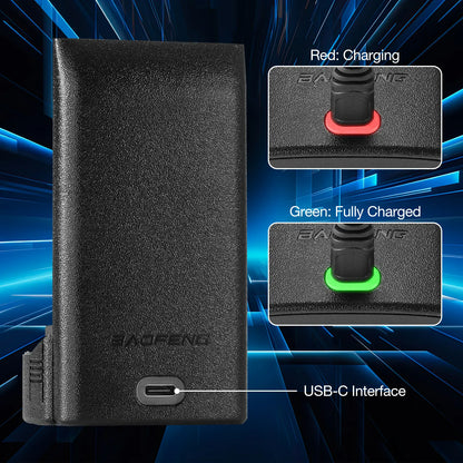 BAOFENG BC-32UV Original Li-ion Battery | 2500mAh High Capacity | USB-C Port | For DM-32UV and UV-32