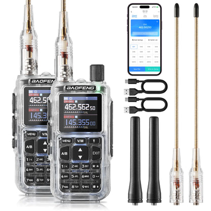 Baofeng MINI-5G GMRS Radio 2-Pack | 5W Repeater Capable | App Programming | 1.44" Color Screen | 7-Band RX & Airband | 999 Channels | USB-C Charging - Radioddity