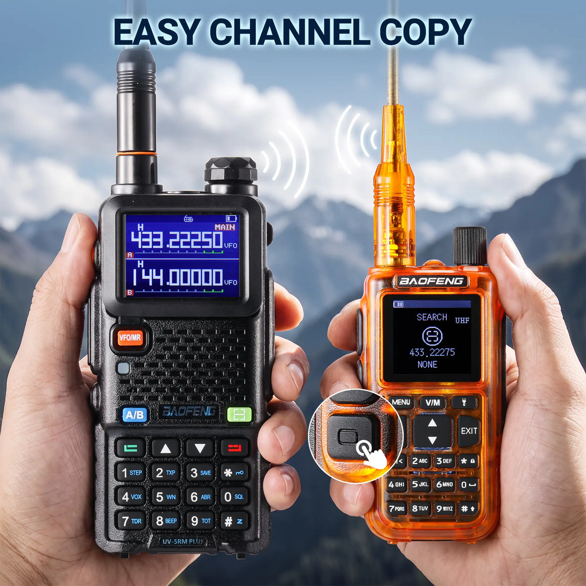 Baofeng MINI-5G GMRS Radio 2-Pack | 5W Repeater Capable | App Programming | 1.44" Color Screen | 7-Band RX & Airband | 999 Channels | USB-C Charging - Radioddity