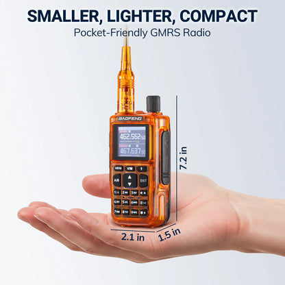 Baofeng MINI-5G GMRS Radio 2-Pack | 5W Repeater Capable | App Programming | 1.44" Color Screen | 7-Band RX & Airband | 999 Channels | USB-C Charging - Radioddity