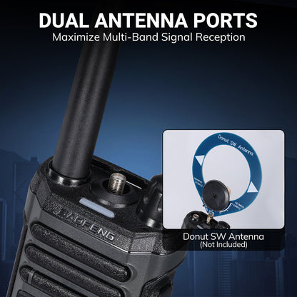 BAOFENG SW-9 10W Tri-Band Walkie Talkie | SSB HF Receiver | Airband & NOAA | Dual BT for App & Audio | Dual SMA Antenna Ports | 1000 Channels