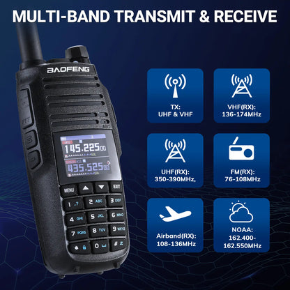 BAOFENG UV-29 Pro 10W UHF/VHF Two-Way Radio | Cross-Band Repeater | App Programming & BT Headset/PTT | Airband/NOAA/FM | 2600mAh USB-C | 1000 Channels