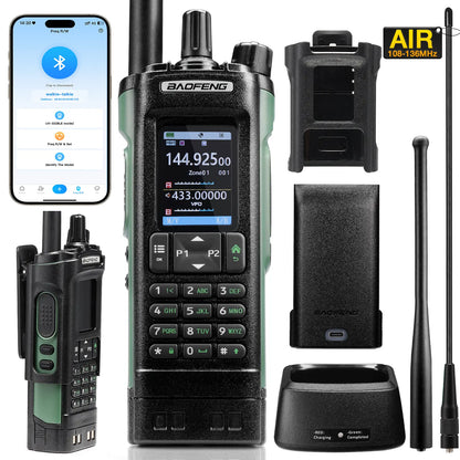 Baofeng UV-32 Ham Radio | 10W | Multi-Band  | GPS | APP & CHIRP Programmable | 2.0” Large Color Display | 1000CHs | NOAA/Airband Receiver