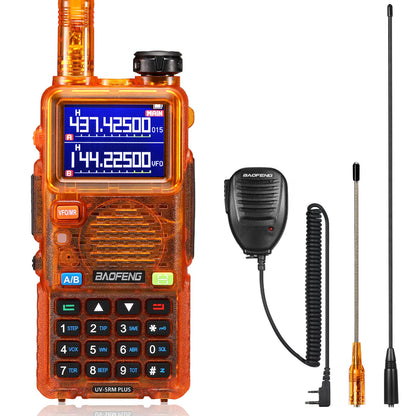 BAOFENG UV-5RM Plus 10W Ham Radio in Orange | Airband & NOAA RX | 1.77" Color Display | 2500mAh USB-C | One-Key Frequency Copy | CHIRP Compatible - Radioddity