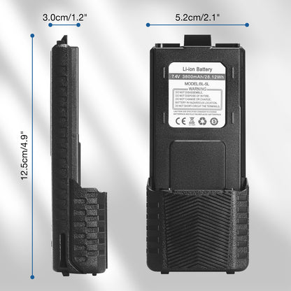 Battery 3800mAh for Baofeng UV-5R wIth USB-C Port
