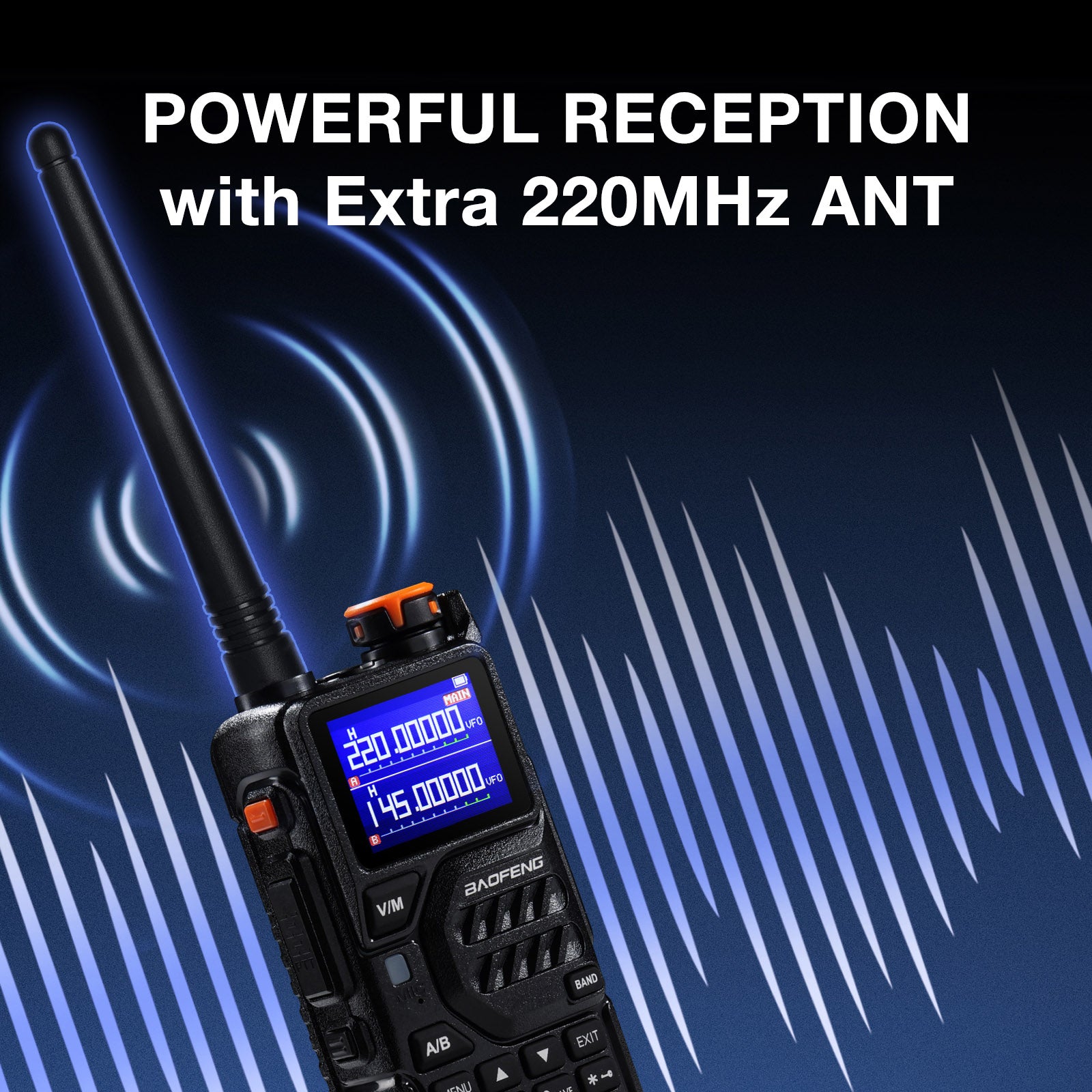 BAOFENG K5PLUS Radio Amatoriale Tri-Banda 10W – UHF/VHF/1.25M, 2500mAh, 999 Canali, Scansione Veloce E Copia Frequenza