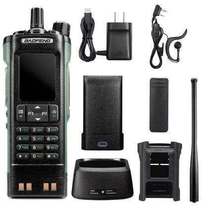 Baofeng UV-32 set with accessories on a white background