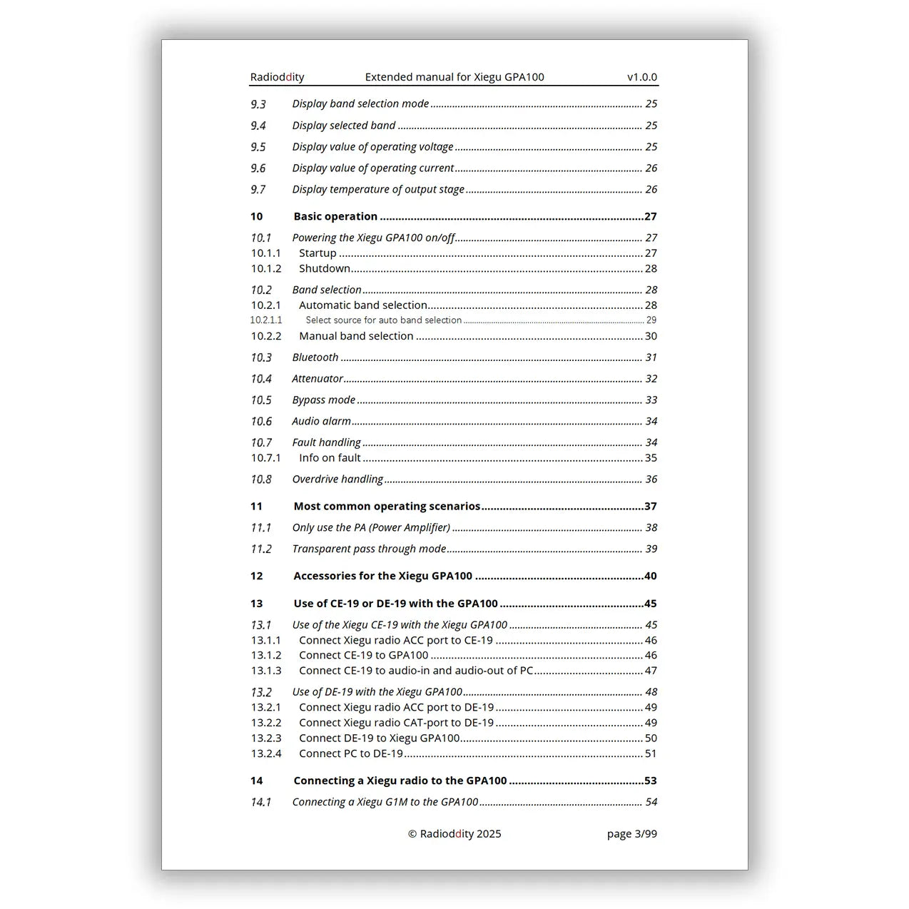 [eBook] Radioddity Extended Manual for Xiegu GPA100 - Radioddity