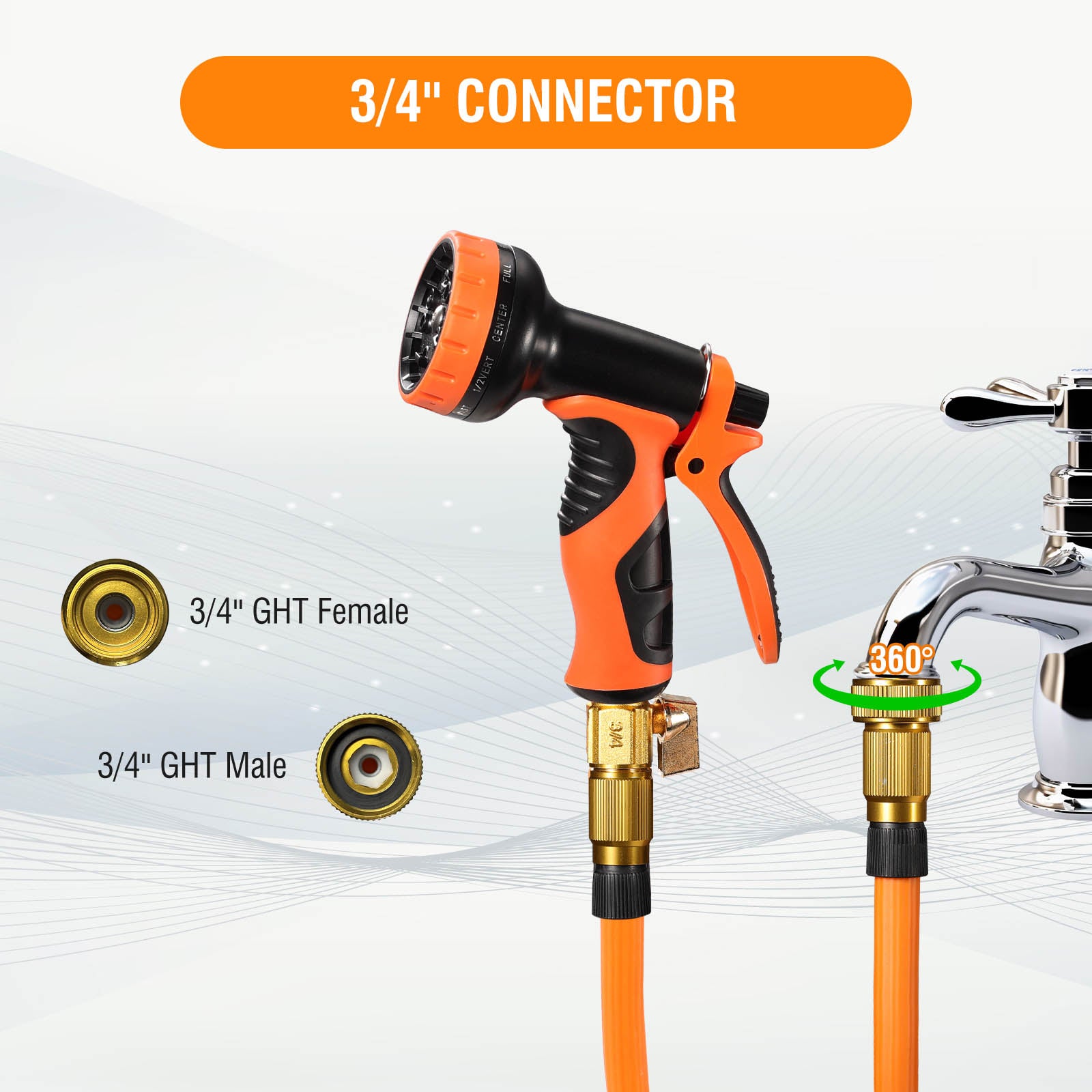 expandable garden hose with sprayer Raddy GH-1 Expandable Garden Hose | Lightweight | 50ft | High-Pressure Resistant | With 10 Pattern Spray Nozzle