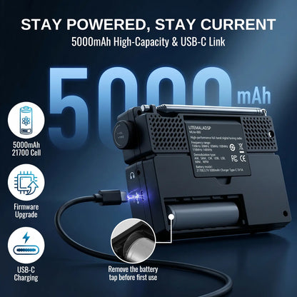 Raddy MLite-880 SDR Radio | Full Band & Aviation | SSB/LSB/USB/CW | Waterfall Spectrum | 5000mAh 21700 | DSP Noise Reduction