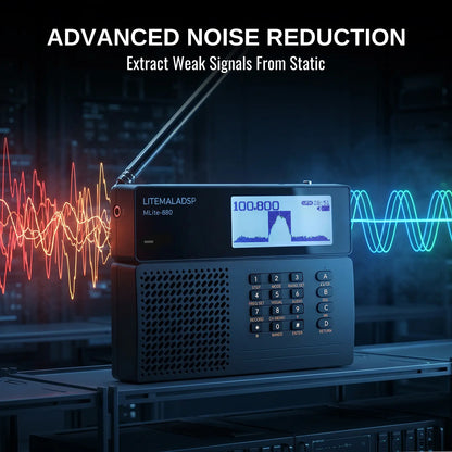 Raddy MLite-880 SDR Radio | Full Band & Aviation | SSB/LSB/USB/CW | Waterfall Spectrum | 5000mAh 21700 | DSP Noise Reduction