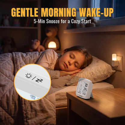 Raddy Milo Kids Weather Station | Interactive Morning Routine Clock | 6 What-to-Wear Clothing Tips | Thumbs-Up Reward | Wireless Indoor/Outdoor Temp | IPX4 Sensor