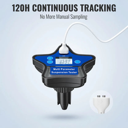 Raddy PM-1 Smart Pool Monitor | 9-in-1 Water Tester | App Monitoring & Data Export | High-Precision Sensors | 120H Floating Tester | For pH/Chlorine/ORP