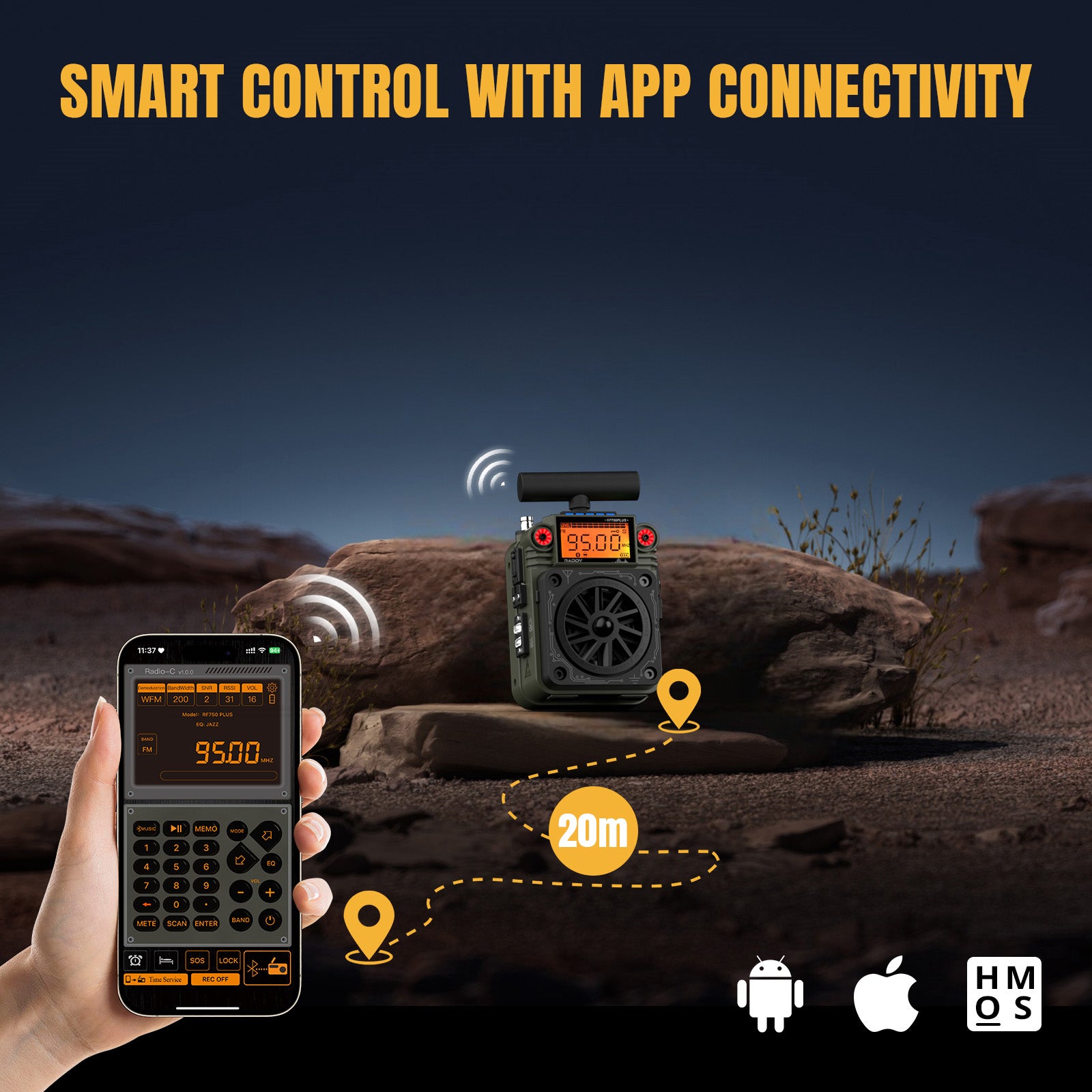 Raddy RF750 Plus Shortwave Radio | AM/FM/SW | APP Control | 297 Preset ...