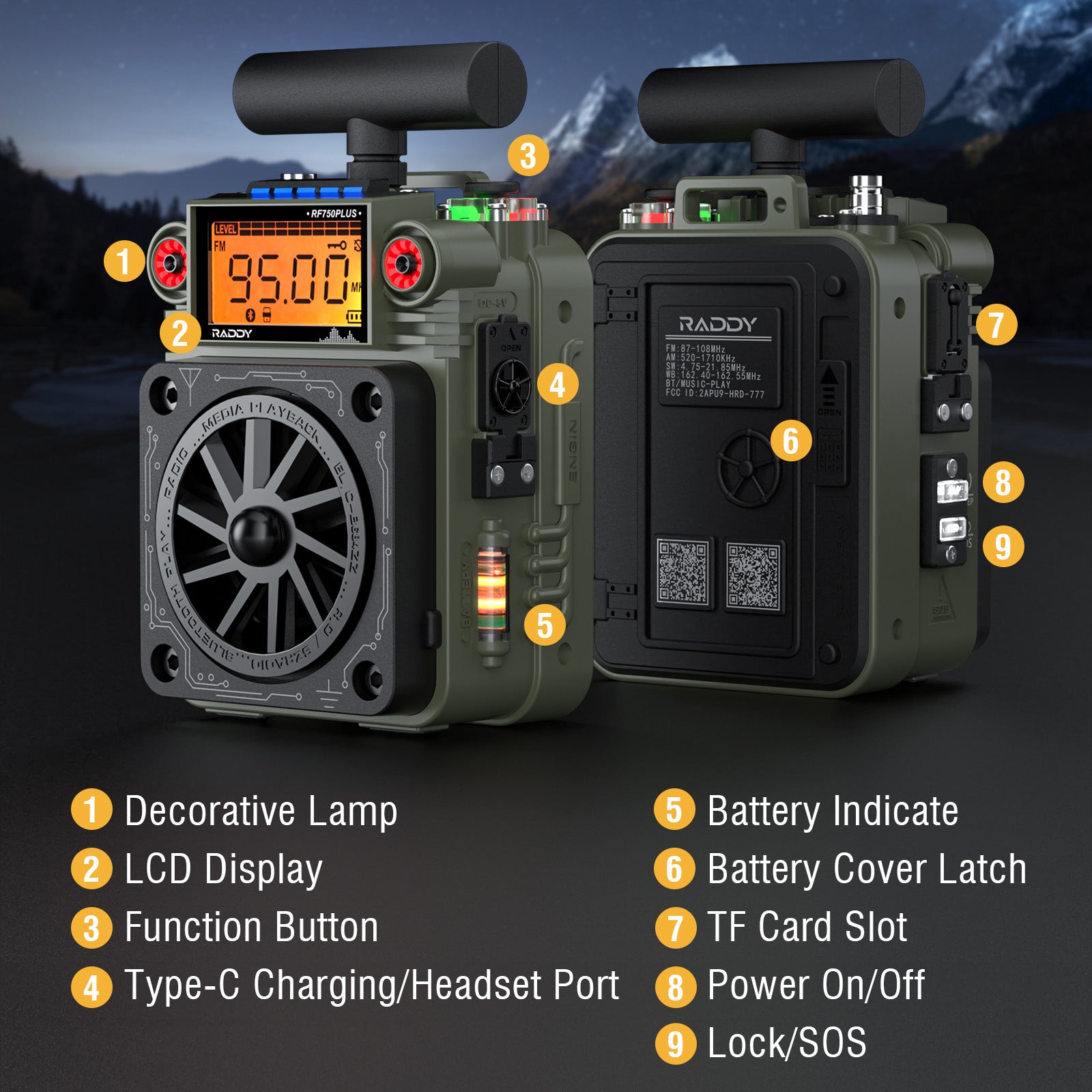 Raddy RF750 Plus Shortwave Radio | AM/FM/SW | APP Control | 297 Preset ...