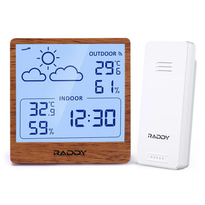 Raddy WF-50 Weather Station | 5.0’’ VA/TN Display | Weather Forecast | Temperature & Humidity Monitor | USB-C/Battery Powered