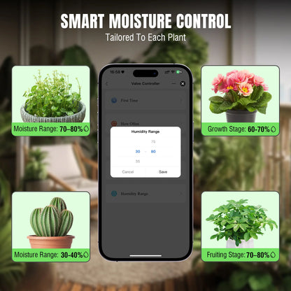 Raddy WS-74 Solar Irrigation System | Smart APP Control | IPX7 Waterproof | Soil Moisture Sensor | 2600mAh Battery | Automatic Watering Kit for 15 Plants