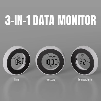 Raddy WT-2 Window Thermometer | Barometric Pressure | Weather Forecast | Magnetic | Temperature Monitor | Transparent LCD Display | Battery Powered - Radioddity