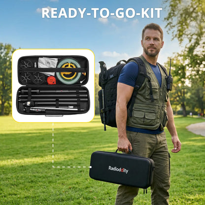 Radioddity HF-010 Portable HF Antenna | 6-80M | 3.5-50MHz | SWR 1-1.5 | Quick-Tuning - Radioddity