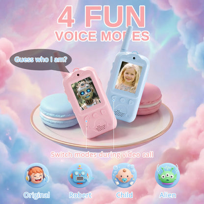 Radioddity KiddoTalk V1 Video Screen Walkie Talkies | 4 Fun Video Modes & Voice Effect | Toys for Boys&Girls - Radioddity