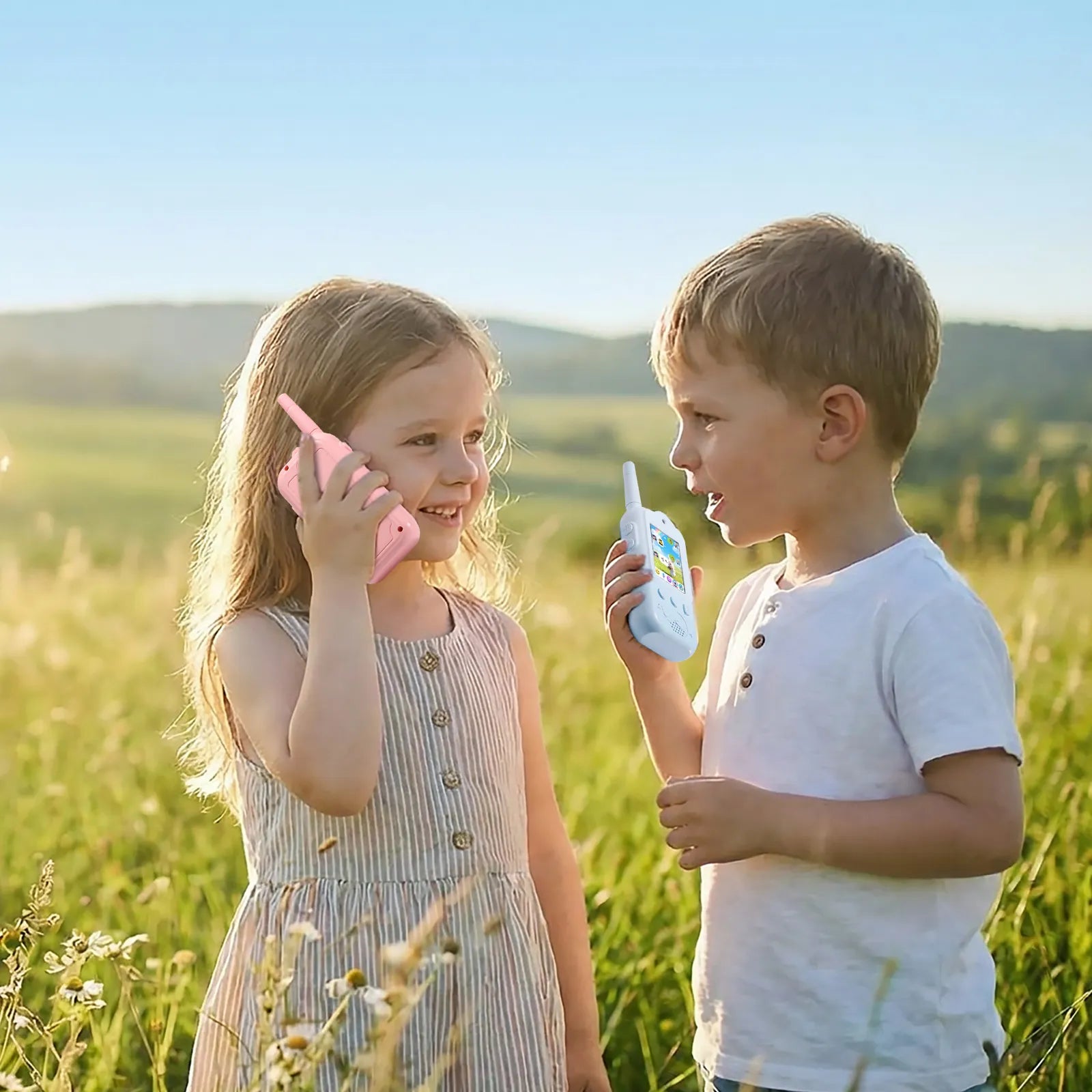 Radioddity KiddoTalk V1 Video Screen Walkie Talkies | 4 Fun Video Modes & Voice Effect | Toys for Boys&Girls - Radioddity