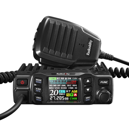 Radioddity CB-5000 Small CB Radio | AM/FM/SSB/CW/PA Modes | 12V/24V Power Input | TFT Color Display | Built-in SWR Meter | NRC Noise Reduction
