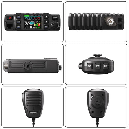 Radioddity CB-5000 Small CB Radio | AM/FM/SSB/CW/PA Modes | 12V/24V Power Input | TFT Color Display | Built-in SWR Meter | NRC Noise Reduction
