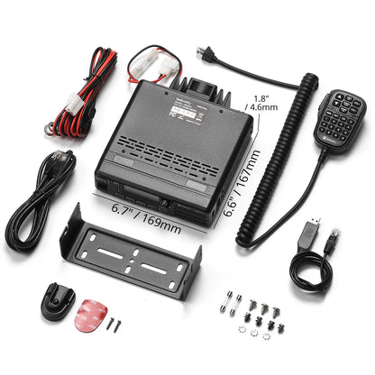 Radioddity DB35-UV Dual Band Radio | 35W High Power | Detachable Faceplate | NRC Noise Reduction | 7-Color LCD Display | Programming Cable Included