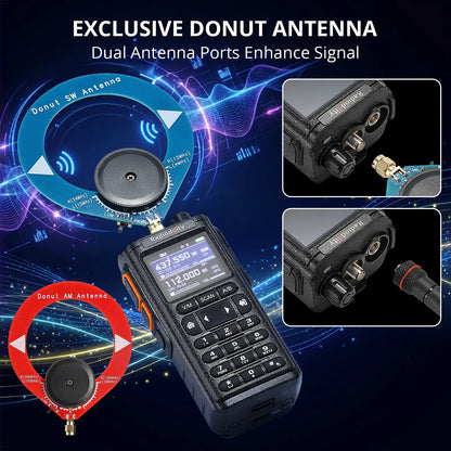 Radioddity GS-10B Pro 8W Ham Radio | Real-Time Spectrum | HF SSB CW Airband | Citizen Band | NOAA Receiver | BT APP Programming | 999 Channels | 2 Donut Antennas