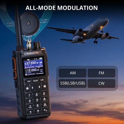Radioddity GS-10B Pro 8W Ham Radio | Real-Time Spectrum | HF SSB CW Airband | Citizen Band | NOAA Receiver | BT APP Programming | 999 Channels | 2 Donut Antennas