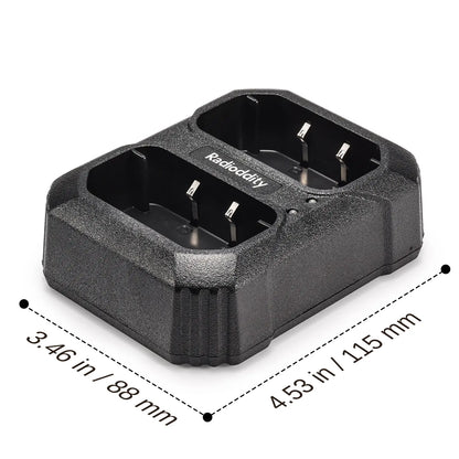 Radioddity HD-2 Dual-Slot Desktop Charger | USB-C Charging Dock | For HD-2 Walkie Talkies & Spare Batteries | Smart LED Indicator | Multi-Protection Safety Circuit
