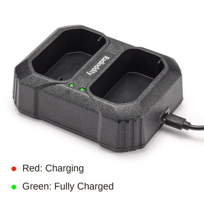 Radioddity HD-2 Dual-Slot Desktop Charger | USB-C Charging Dock | For HD-2 Walkie Talkies & Spare Batteries | Smart LED Indicator | Multi-Protection Safety Circuit