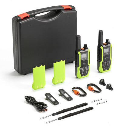 Radioddity HD-2 Walkie Talkies |  FRS/PMR | IP67 Waterproof & Heavy-Duty | Cold-Weather Ready | Emergency USB-C Power Output | 2500mAh Battery | Dual PTT | NOAA Alerts