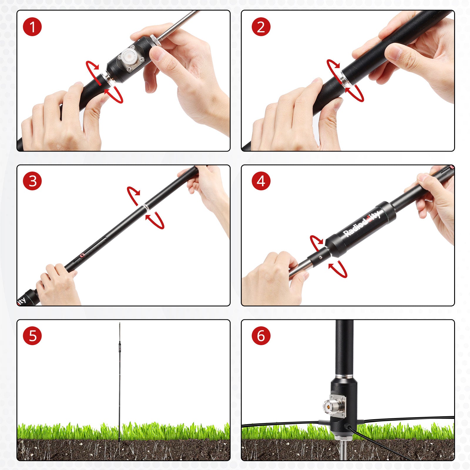 diy hf fish pole antenna Radioddity HF-009 Portable HF Antenna | 6-60M | 5-50MHZ | SWR 1-1.5 | Quick-Tuning